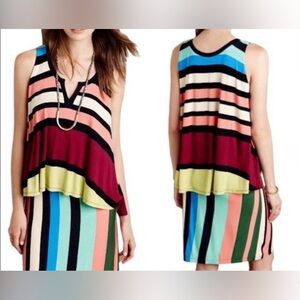 NWT! Anthropologie Maeve Davina Layered Rainbow Dress